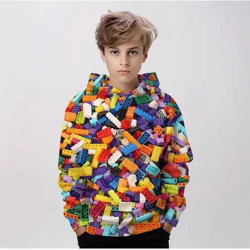 Lego Building Blocks 3D Printed Hoodies Boys Clothes Autum Pullover Hoodies Boys Girls Sweatshirts Kidsren