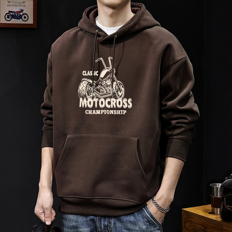 420g estilo de puerto japonés guapo chaqueta impresa con capuzas primavera y otoño hombre abrigo de estudiante casual suelto