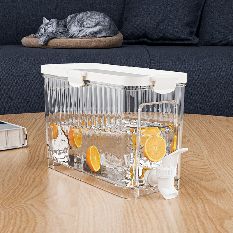 Jarra de agua fría de gran capacidad con grifo, ideal para té helado, jugo o agua refrigerada, estilo japonés