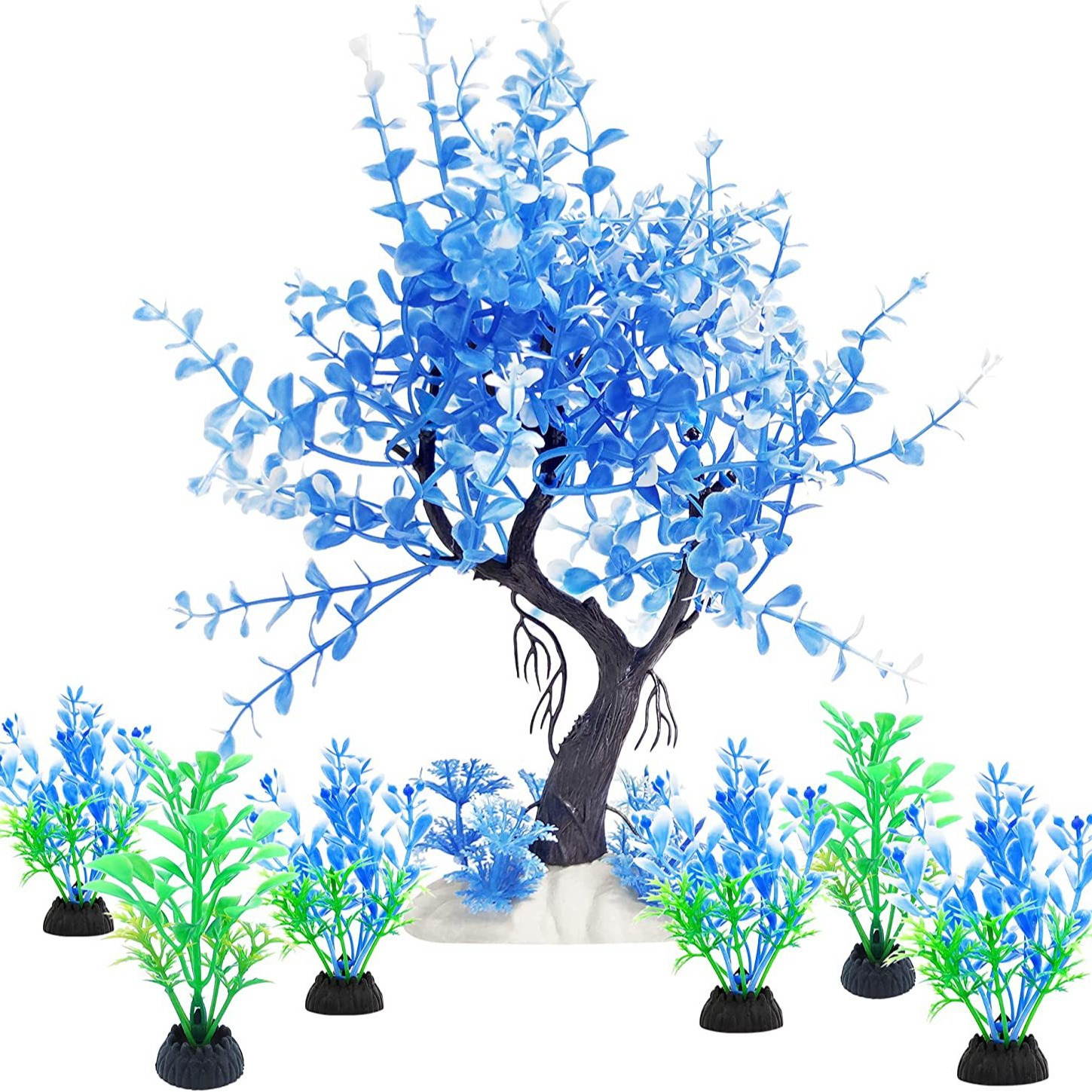 Acuario paisaje decoración simulación plantas acuáticas plástico planta simulación Pino bonsai árbol oruga paisaje sumergido madera Decoración
