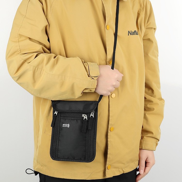 Hot Selling Amazon Travel ID Bag Hanging Neck RFID ID Bag Travel ID Card Bag Storage Bag