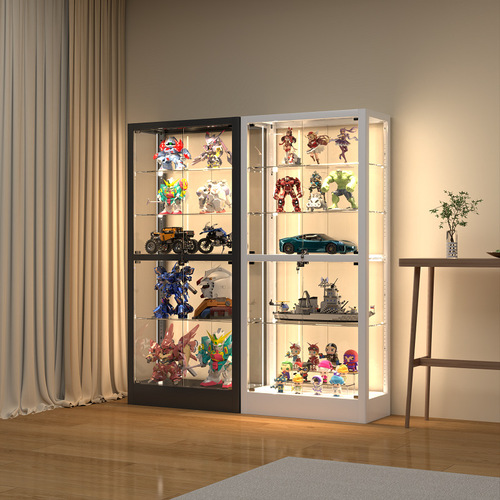 Full-glass hand-painted display cabinet with lights, transparent dust-proof display cabinet for toys, LEGO display and storage cabinet