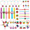 Fruit set, hairgrip, necklace, chain, bracelet, ring, keychain PVC, children's accessory, suitable for import