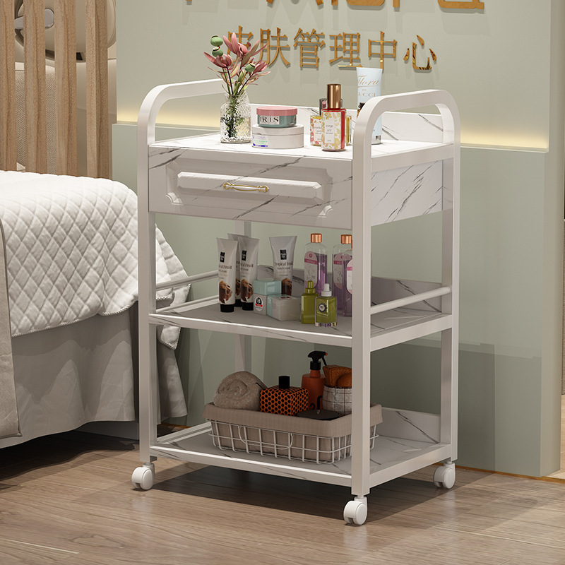 클래식 화이트 프레임 + 대리석 서랍 - 표준 - 50x33x83cm