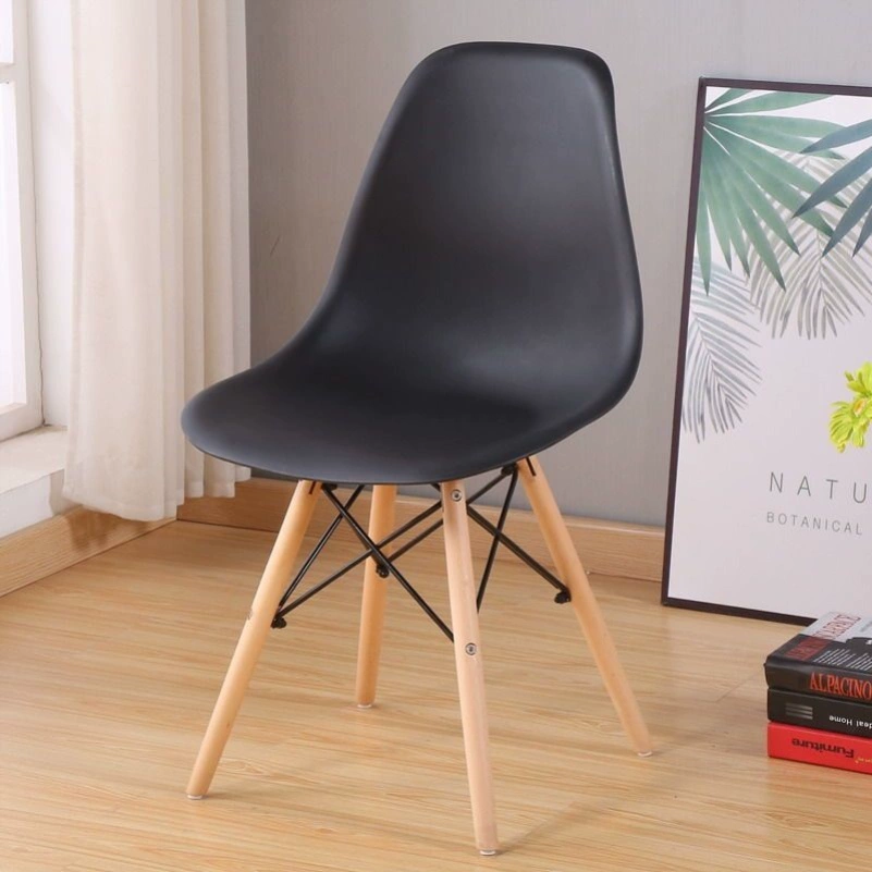 Стул в стиле Eames, пластиковое сиденье, деревянные ножки с металлическими распорками, разные цвета, стандарт/утолщённый