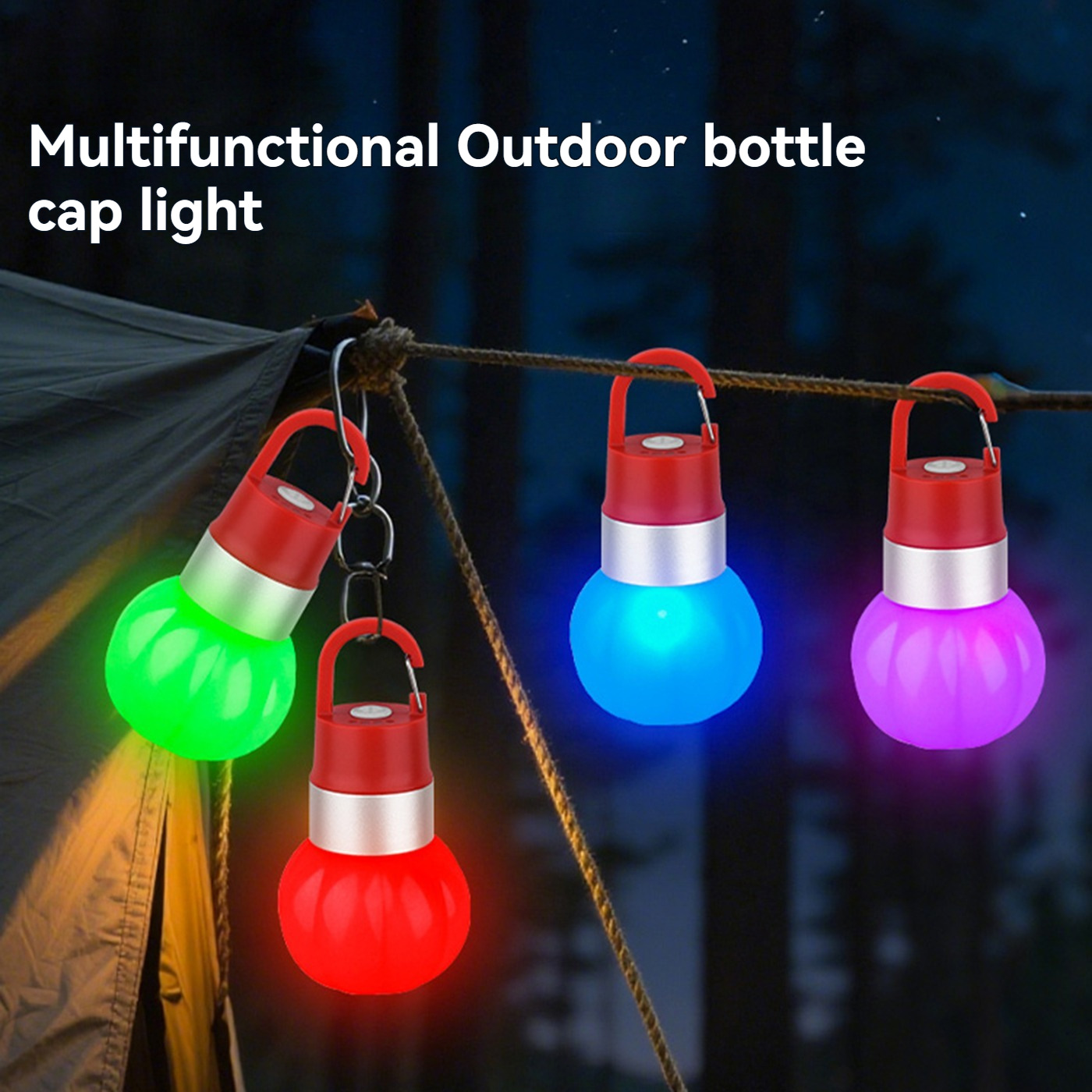Outdoor Bottle Cap Hiking Camp Portable Streamer Scene Hanging Camping Spotlight Flashlight Lighting Colorful Atmosphere Light