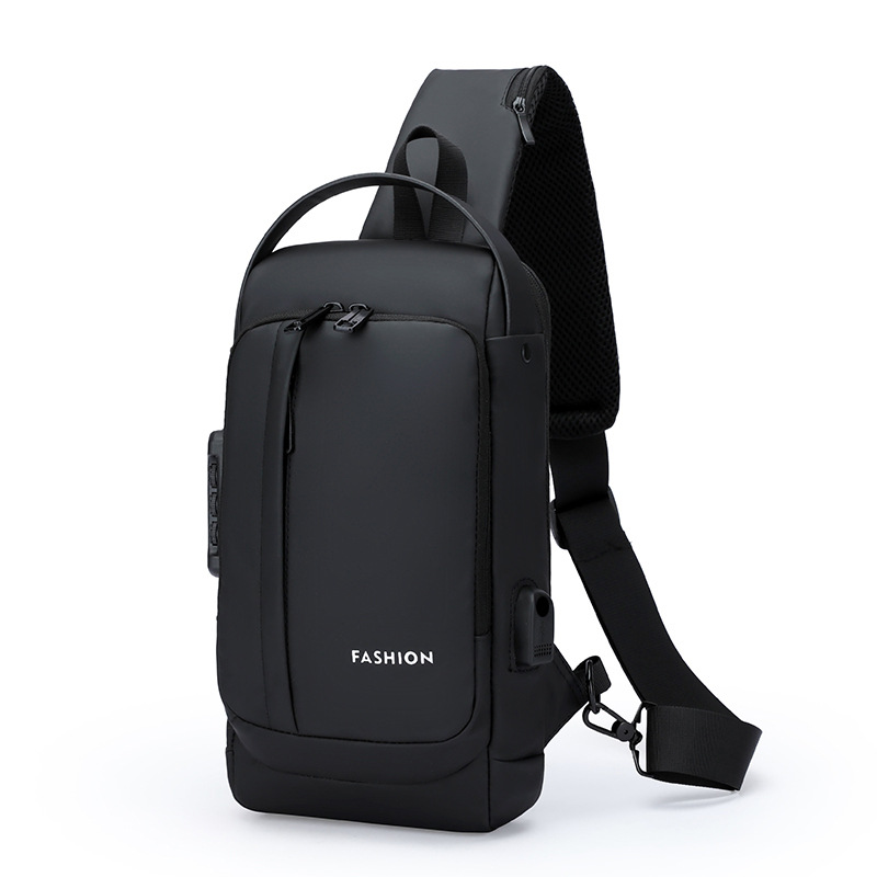Bolso de pecho de hombre transfronterizo de gran capacidad multifuncional de bloqueo de contraseña bolsa de locomotiva anti-drop anti-robo ocio mochila de hombro