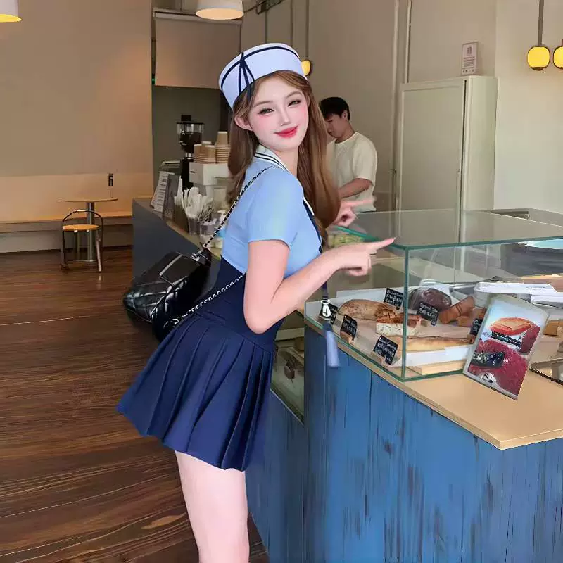 Summer Japanese universal sun hat, navy beret
