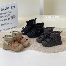 2025年冬季新款儿童时尚抽绳防水防滑保暖雪地靴