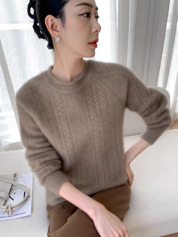 Autumn and Winter New Wool Sweater Knitted Rolled Collar Loose Korean Style Versatile Comfortable Round Neck Top Inner Wear Cross-Border