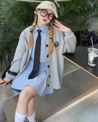 Ladies' Spring 2024 New Designers' Gentle College Style Long Sleeve Blouse Dress Trendy