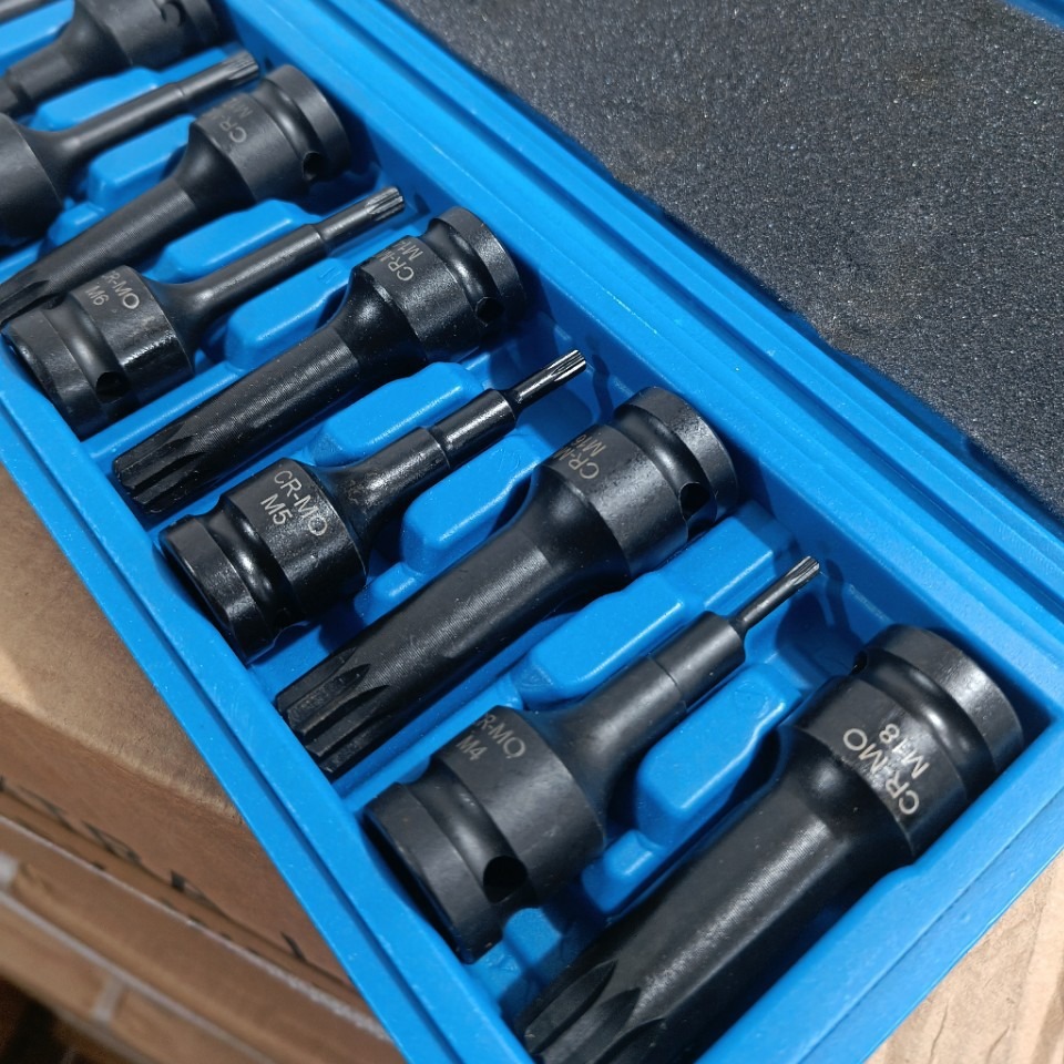 气动连体批头十二角梅花旋具套筒M4-M18组套批头风炮旋具M型套