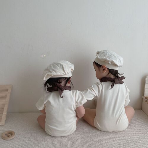 ins new baby chef style hayi 2024 spring and summer new children's jumpsuit set children's fart clothing