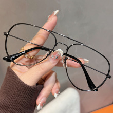 老花眼镜大框防蓝光复古双梁多边形蛤蟆高清超轻阅读金丝框老光