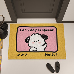 Cute Cartoon Animal Entrance Mat for Doorway, Wear-Resistant Outdoor Doormat with Mud-Removing Function, Home Use Loop-Pile Floor Mat for Entryway