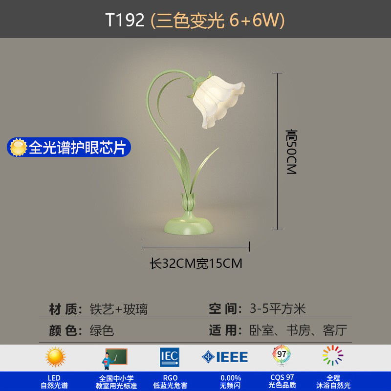 Lámparas de escritorio de flores de orquídeas pastorales creativas francesas, cálidas luces de cabecera del dormitorio, escritorio minimalista, lámparas de Taichung Mountain