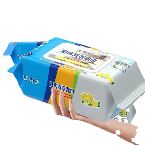Kitchen Cleaning Wet Wipes Factory Wholesale Oil Stain Removal Home Range Hood Cleaning Wet Wipes Disposable Kitchen Wet Wipes