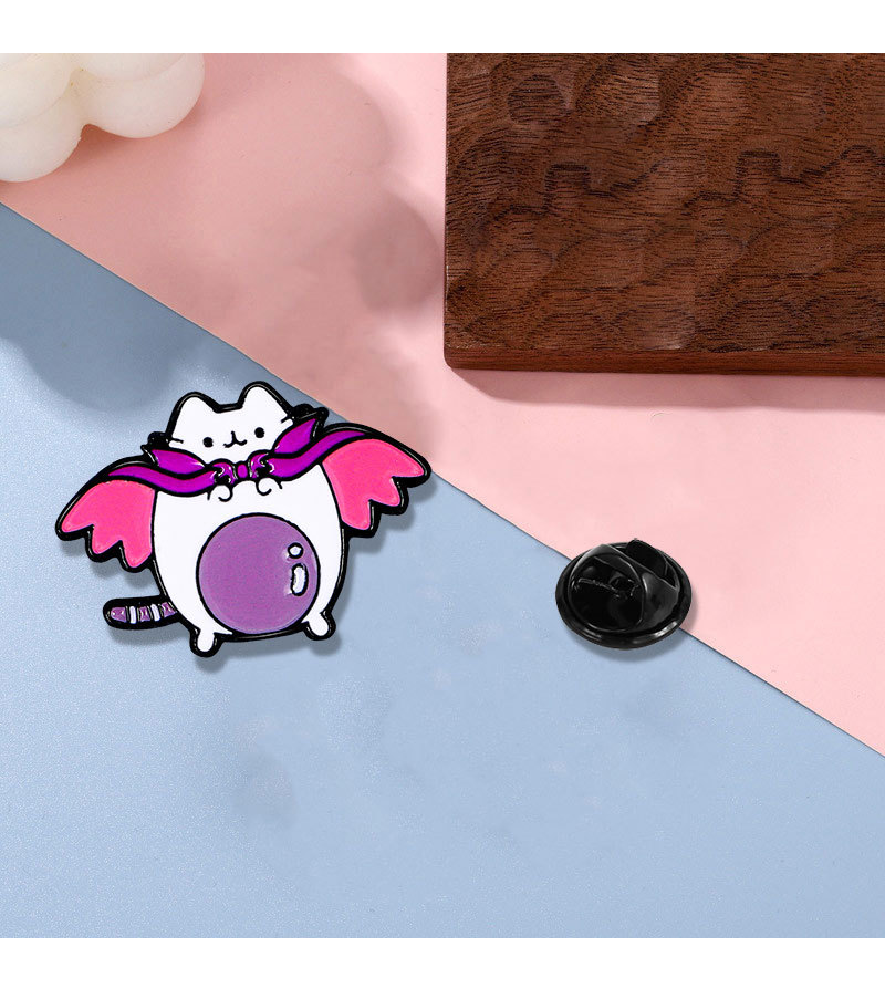 Alloy Material Cat, Mermaid Pattern Cartoon Style Cute Pin Cat Mermaid Alloy Enamel Unisex Brooches