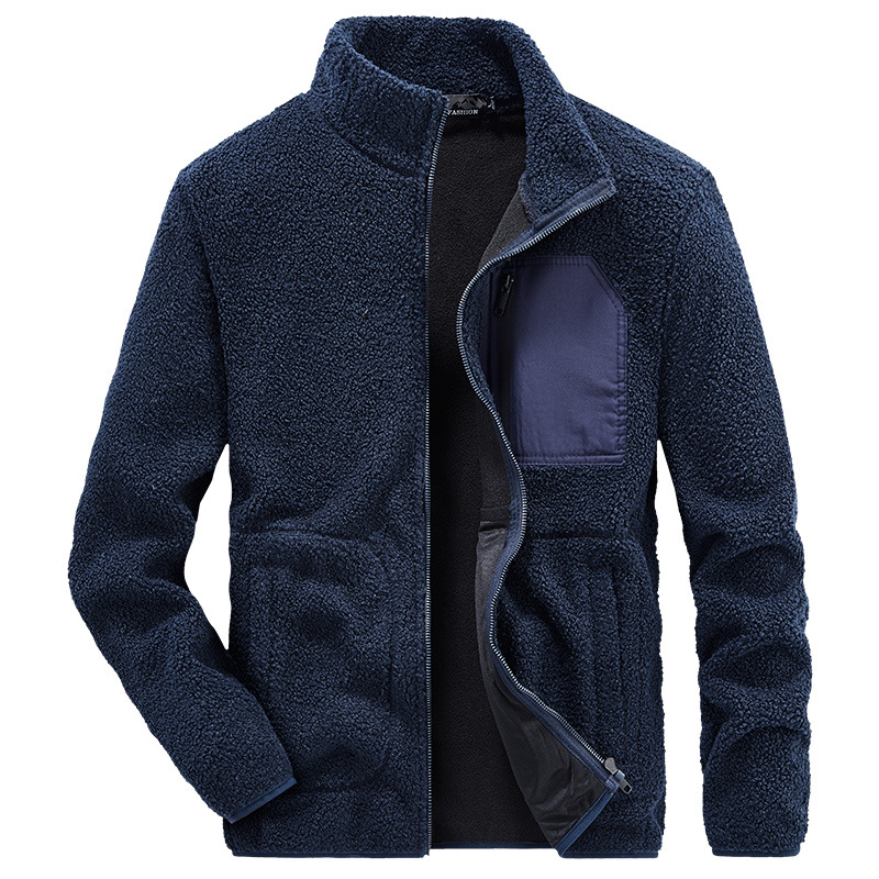 Men's Clothing outdoor off season fleece cardigan men's jacket large size liner polar fleece jacket casual dad wear_voghion.com