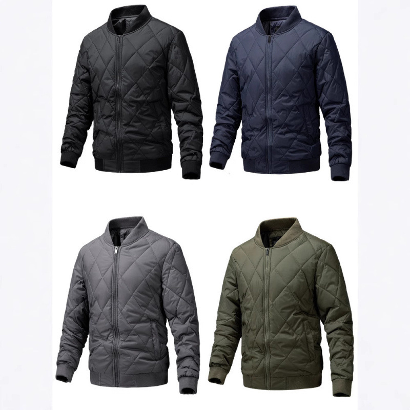 Ropa de algodón transfronteriza de invierno para hombres, chaqueta de algodón con cremallera de cuello coreano, chaqueta casual de moda, cardigan para hombres, comercio exterior, ropa para hombres
