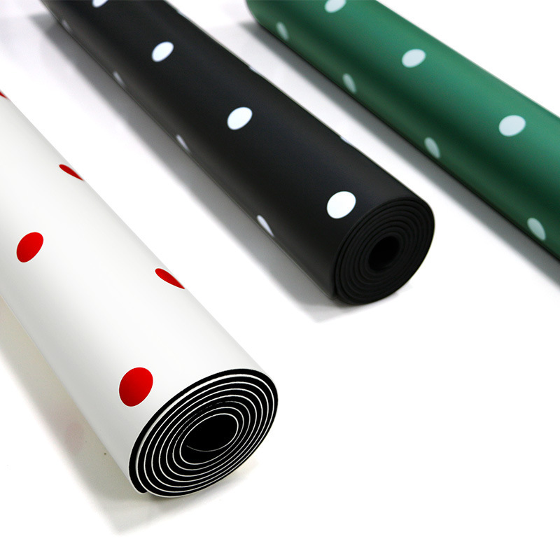 Printed mat polka dot natural rubber PU non-slip yoga mat local tyrant fitness exercise mat to make samples