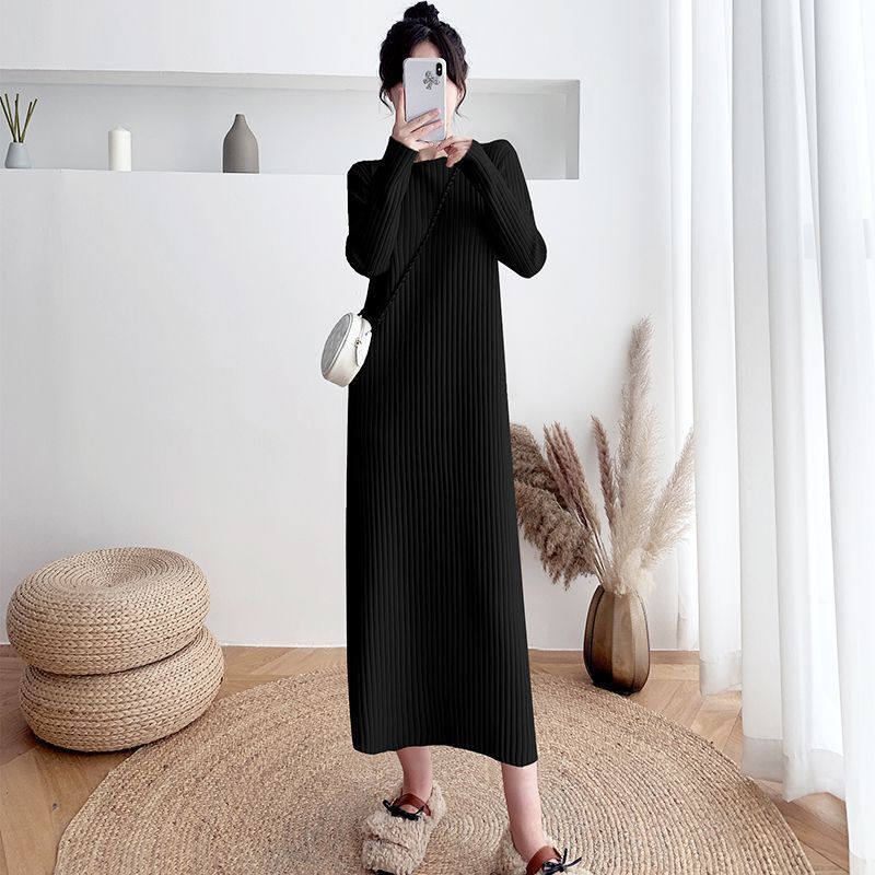 Extra Long Sweater Skirt over the Knee for Women New Summer Loose Bottoming with Black New Dress Long Skirt Mesh