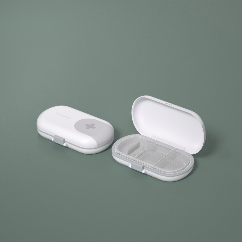 プラスチック製の収納ボックス、ピルボックス、ポータブルピルディバイダー、7日間のポータブルストレージ、小型ピルカッター、ミニ薬箱|undefined
