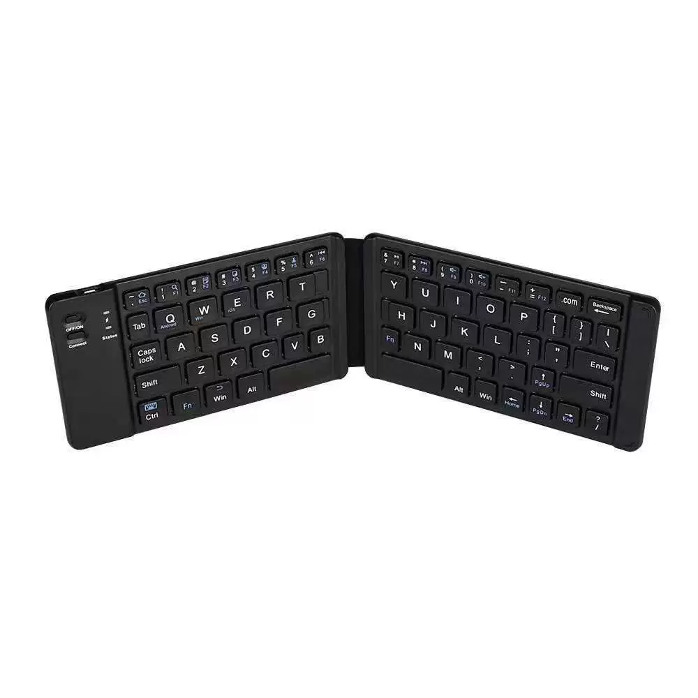 Folding Bluetooth Keyboard, Compact Double-Folding Design, for Phone Tablet Laptop, 2 Colors