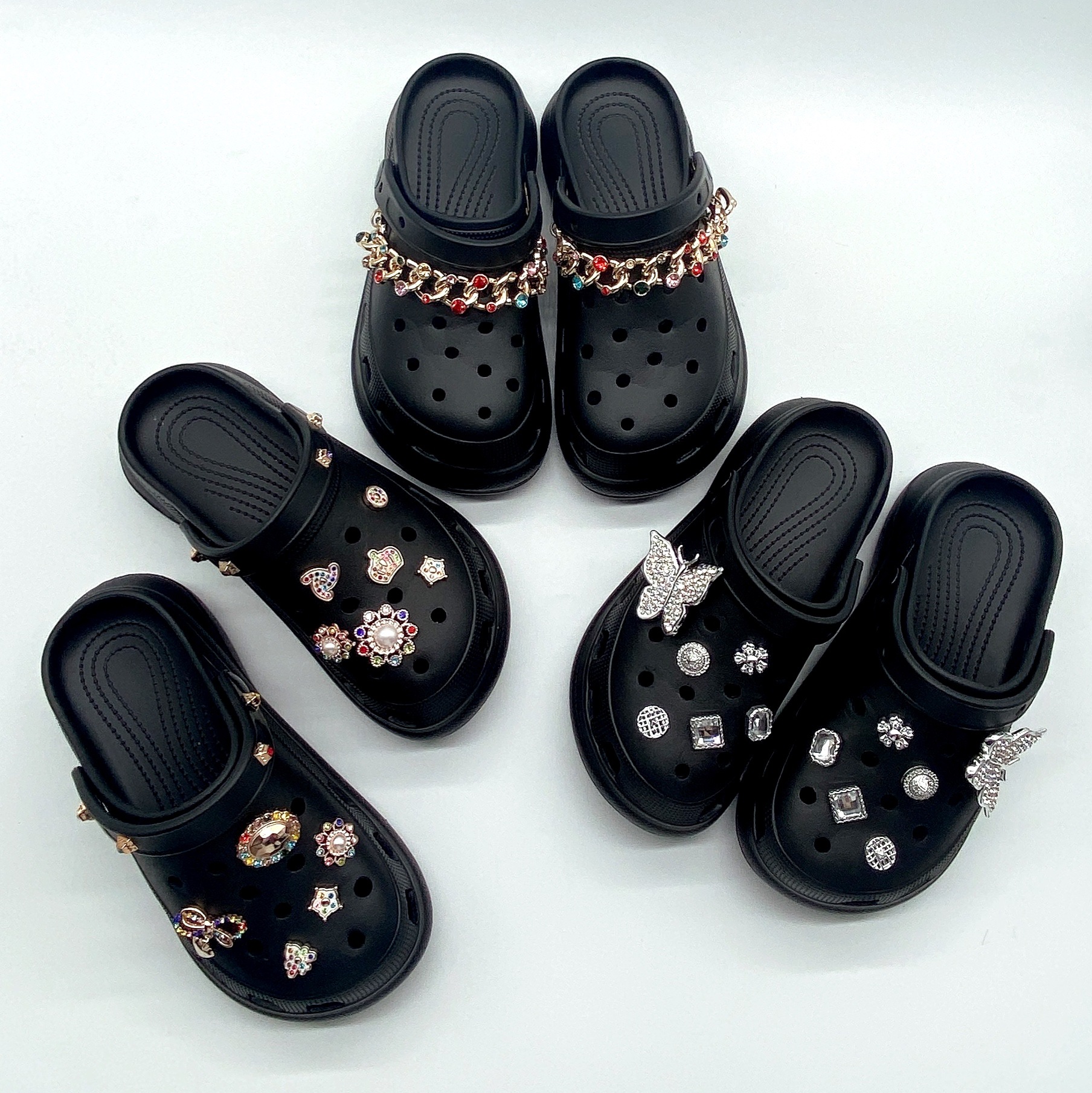 New Coros Shoes Decorative Diy Detachable Color Chain Rhinestone Bow Metal Shoe Buckle Accessories display picture 6