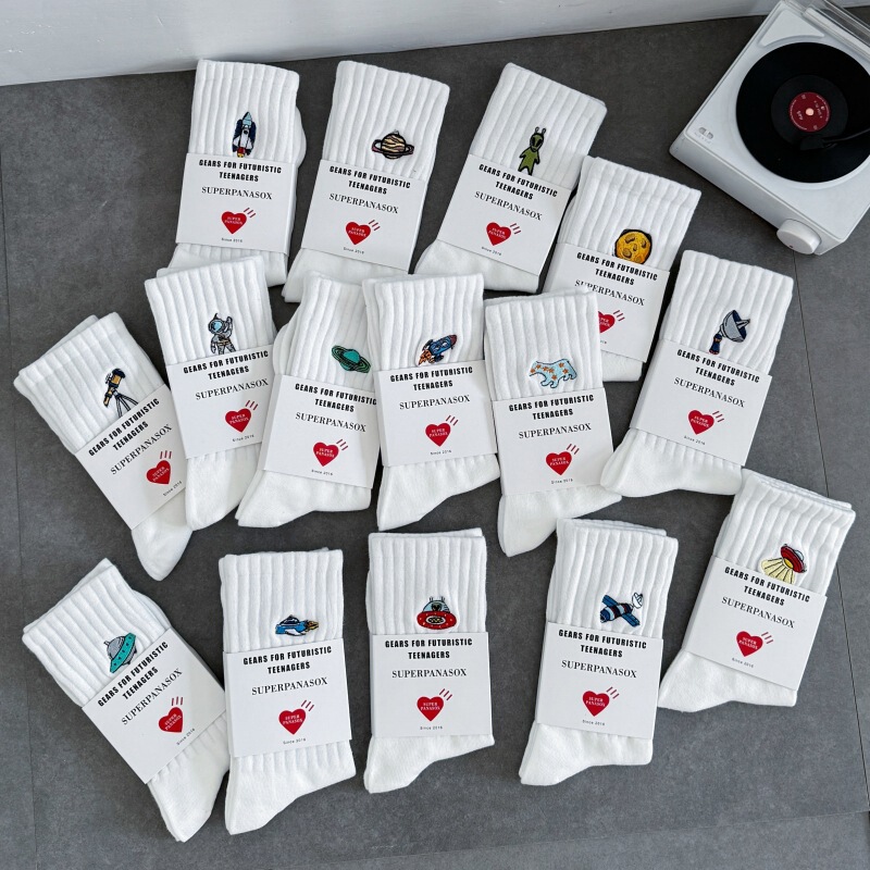 Cityboy Socks Men's and Women's Mid-Calf Socks West Coast Skateboard Ins Trendy Space Planet Street Accent Sports Socks