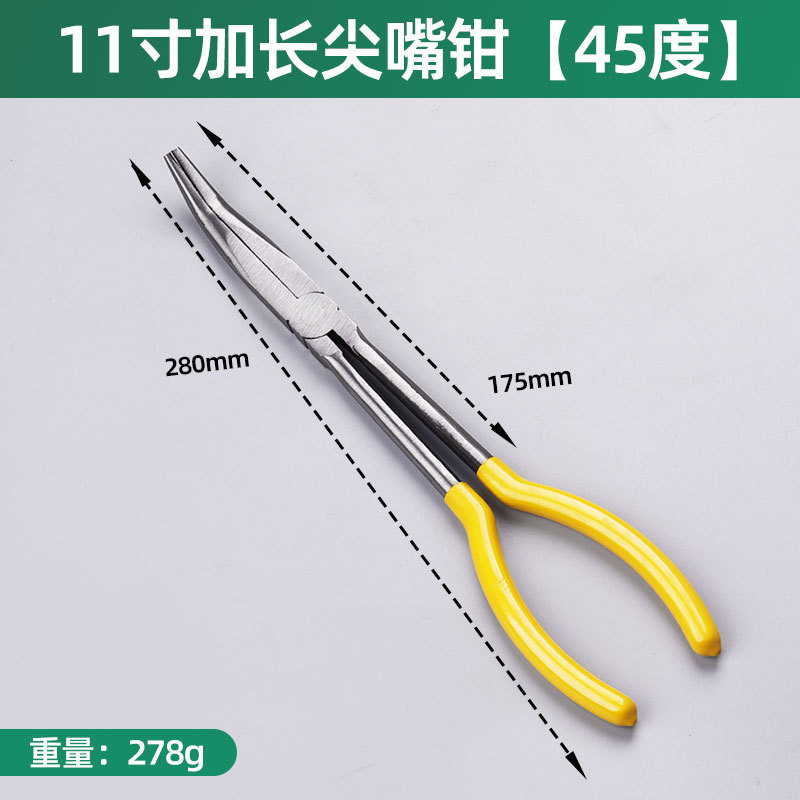 625, alicates alargados 11 pulgadas 45 °, 0,28 kg