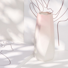 白色漸變粉色陶瓷干花花瓶水養家居裝飾北歐現代簡約客廳插花擺件