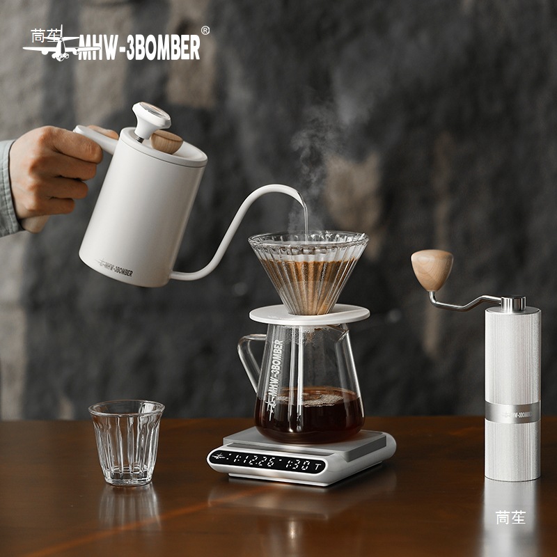 Bomber MHW filter cup grinder sharing pot electronic scale hand brewed coffee set