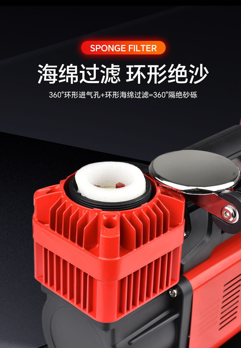 Heavy-Duty Double-Cylinder 60mm All-Metal Cylinder Car Air Pump Truck Truck Rv Off-Road Vehicle at Tires Special
