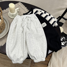闭眼搭~韩版2025儿童纯色打扞运动裤子男女宝宝宽松休闲卫裤秋装