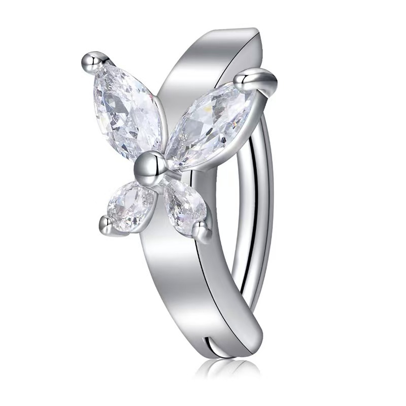 Sunflower Belly Button Ring With Diamond And Zircon Design_voghion.com