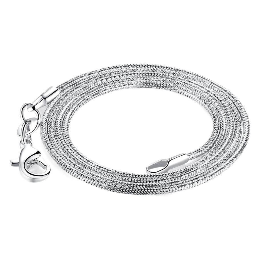 1 мм цепочка из змеиной кости оптом Посеребренная змеиная цепочка горячие продажи серебряных украшений европейские и американские женские ожерелья ключицы трансграничные новые аксессуары фабрика