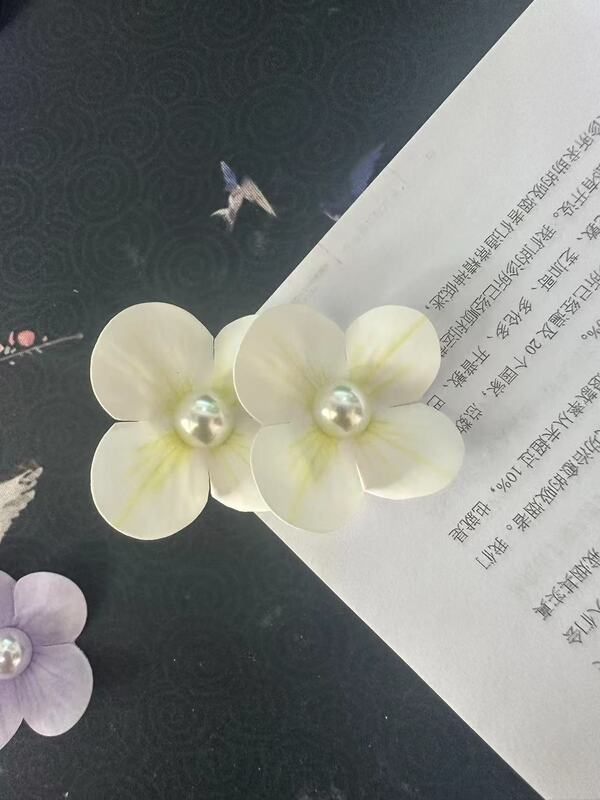 发卡刘海网纱大森系欧根纱花朵发夹女高颜值超仙ins风边夹春夏度|undefined