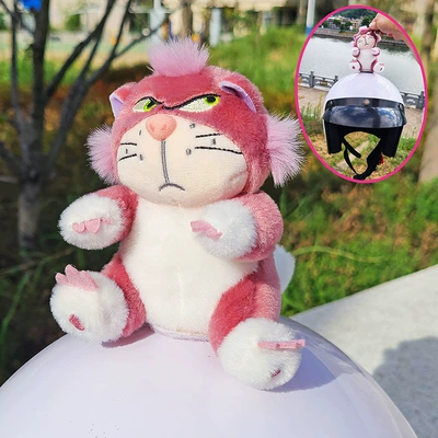 Motosiklet dəbilqələri — Radish - gray-pink-shameless-cat-velcro-style