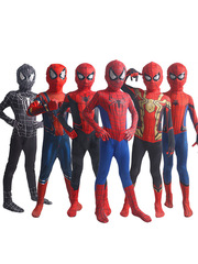 スパイダーのタイトな侠客の連体の服の子供のハロウィンの服装の遠征の服は普通の鋼鉄のマイルズの服装の格温を超えます。