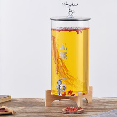 High-borosilicate glass wine bottle with tap, cold-water pitcher, juice container, cola bucket, chilled water jug, and lemonade/milk tea bucket