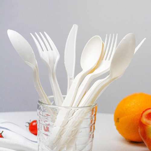 High quality thickened disposable fork spoon Western food tableware takeaway spoon cake dessert fork long handle food grade