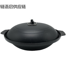 批发高鹰铝煲王 砂煲 砂锅 平底锅具 双耳螺纹煲生态养生煲