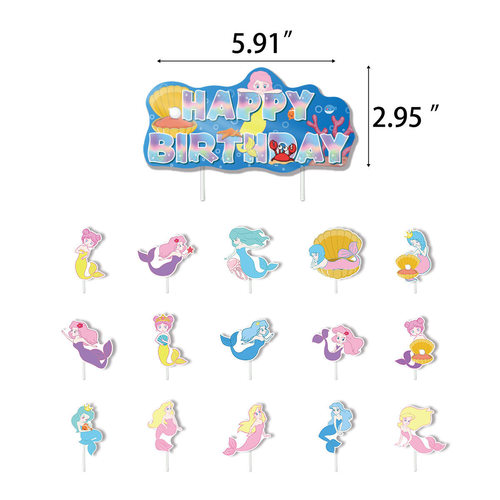 New Mermaids theme birthday party flags and cards Mermaids banners and flags background cloth