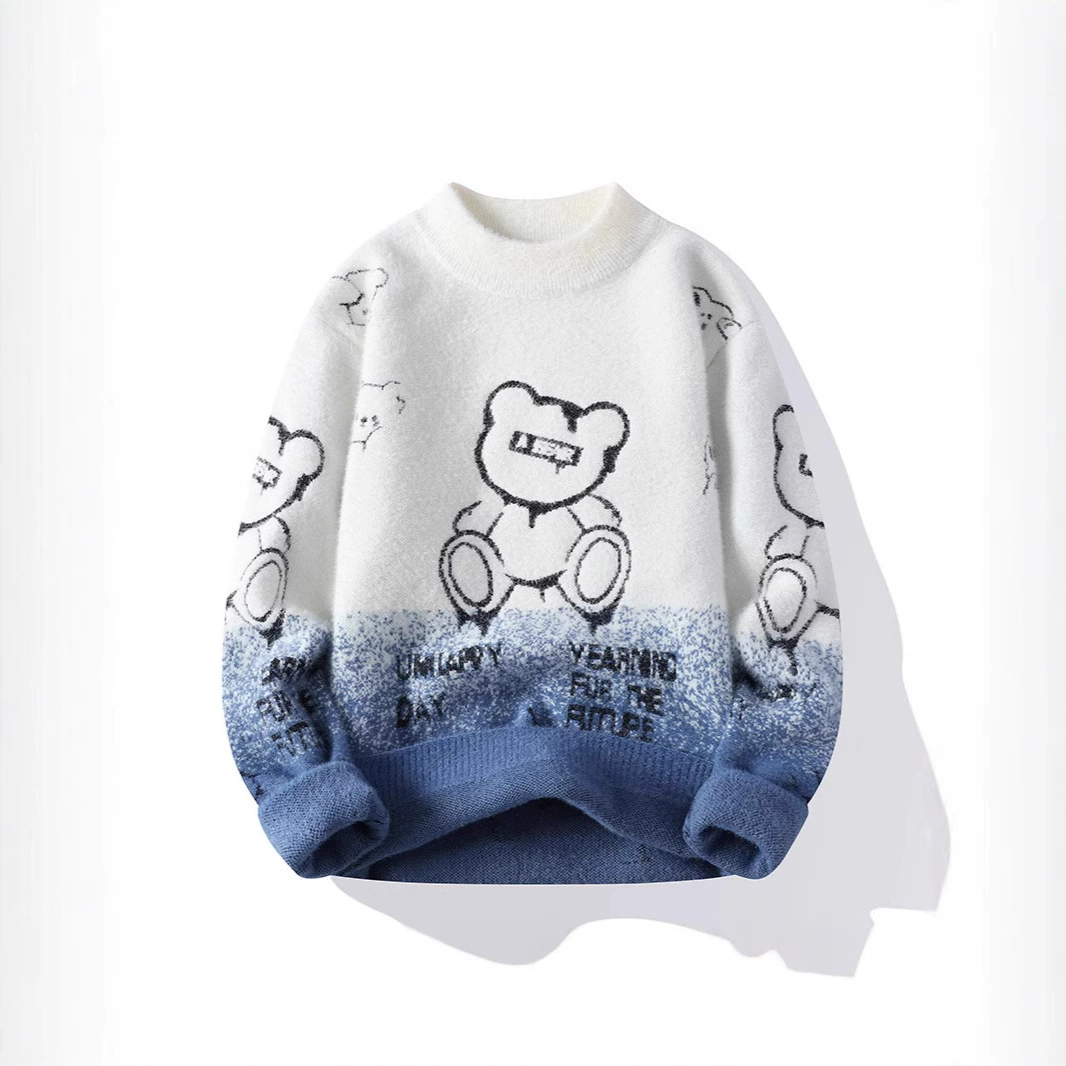 2024 зимняя одежда для мужчин градиентное свободное прилив