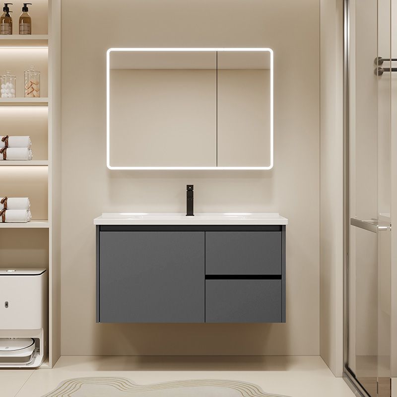 Gabinete de baño de aluminio inteligente espacial grueso combinación lavabo lavabo en cerámica lavabo fábrica de inodoro al por mayor