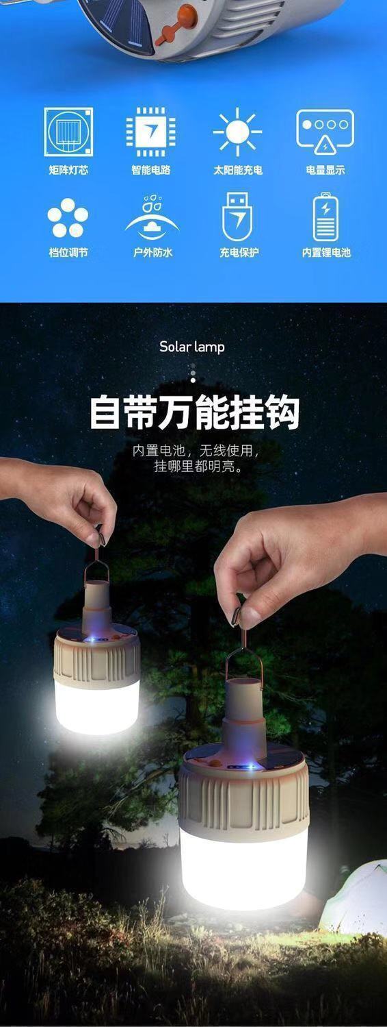 Solar charging light bulb