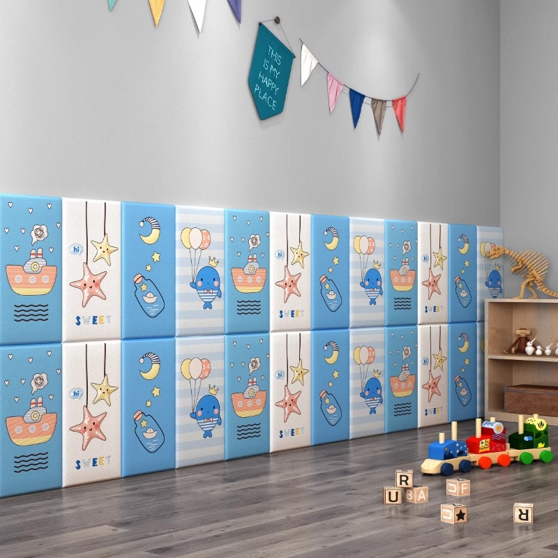 Anti-Collision Wall Stickers Bedside Soft Wall Wallpaper Self-Adhesive Waterproof and Moisture-Proof Stickers Kidsren's Room Kindergarten Wall Decoration