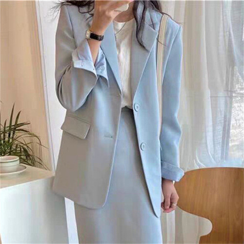 Han Fan chic suit coat for women 2026 spring and autumn new women's women's high-waist skirt professional commuting two-piece set