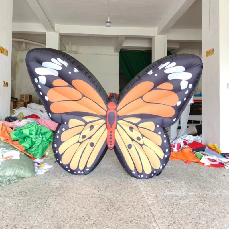 充气蝴蝶气模仿真花朵昆虫主题儿童游乐商场酒吧露营户外装饰道具